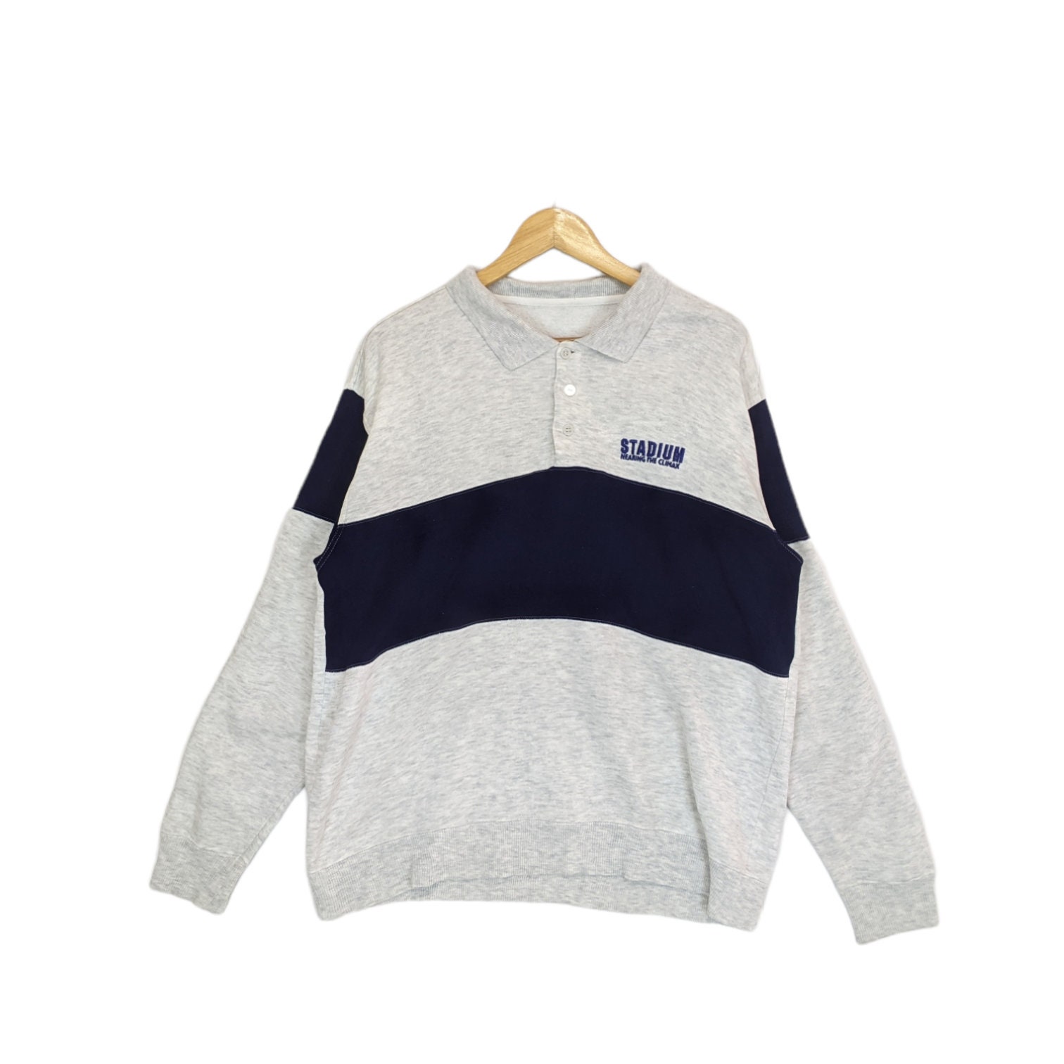 Vintage 90's STADIUM Sportswear Polo Sweatshirt Stadium - Etsy