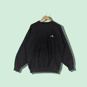 Vintage 2000&#39;s Japan ASICS DEPORTE Sportswear Sweatshirt Asics Jumper Asics Pullover Asics Sweatshirt Asics Crewneck Black Size Large