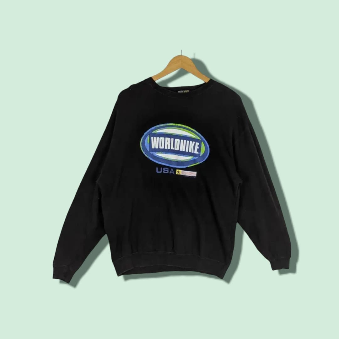 USA製 90's NIKE logo sweat Vintage 90s Nike Swoosh Logo Sweatshirt Crewneck Large Made