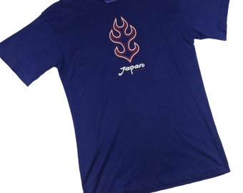 Vintage 1996 JAPAN FOOTBALL TEAM T-shirt Samurai Blue T