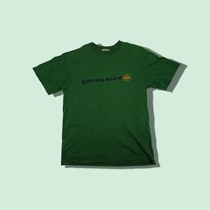 Vintage 2000&#39;s Japan GONZO SURF Surfboard Streetwear T-Shirt Gonzo Surf T-Shirt Japanese Surf Tee Surfboard Surfwear Green Size Medium