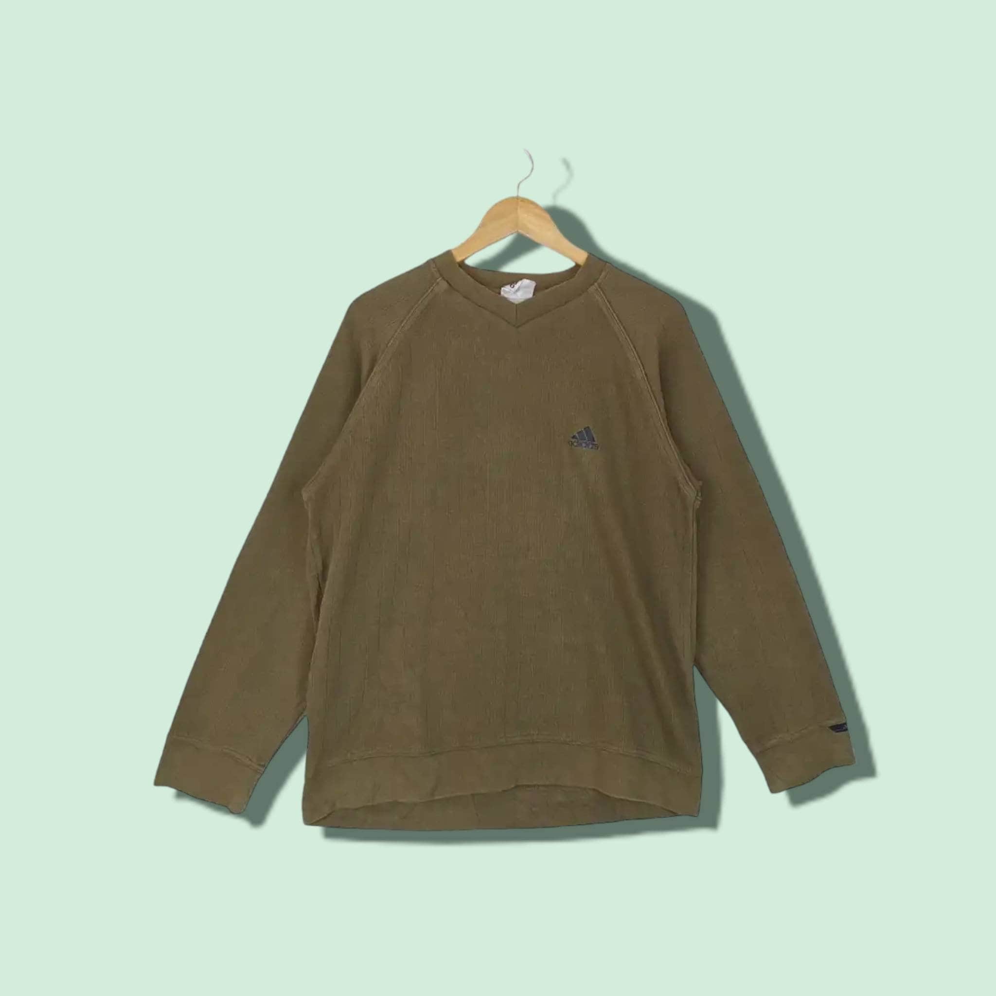 vintage des années 90 ADIDAS marron sweat Adidas pull pull Streetwear ras du cou marron taille grande