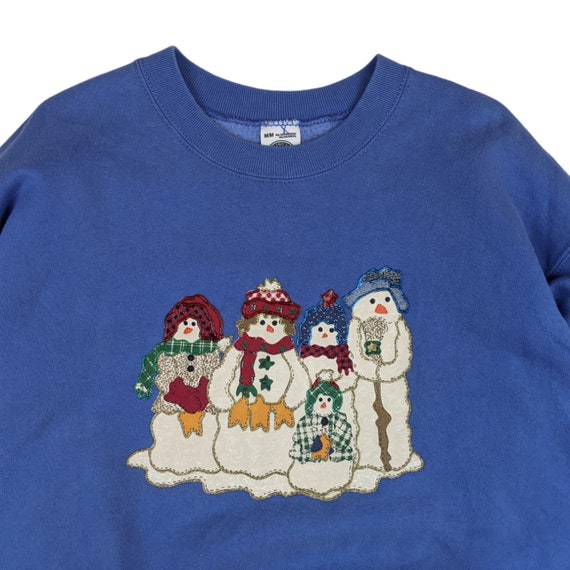 Vintage 90's MUSINGWEAR Christmas Snowman Jumper … - image 4