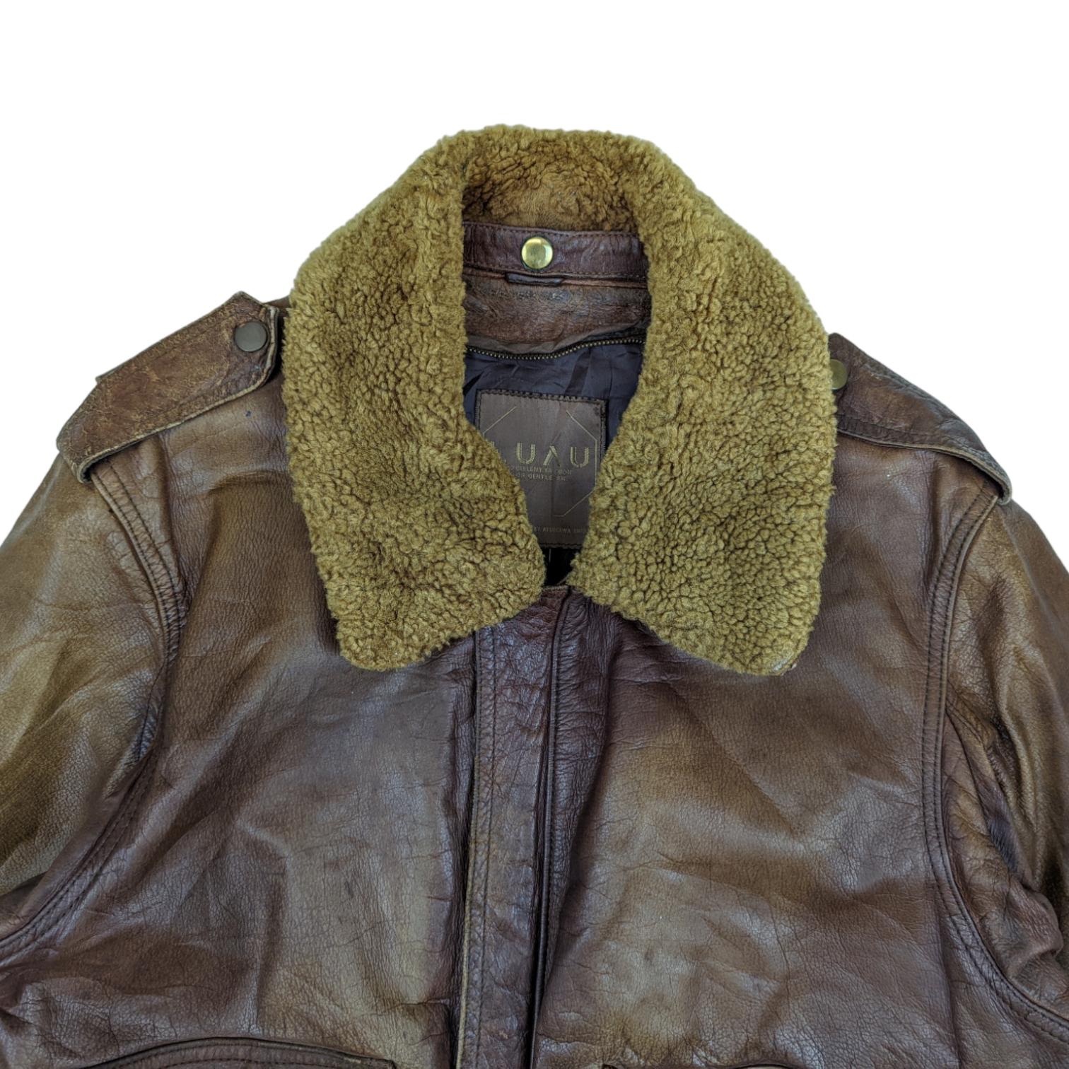 Vintage LUAU Atsukawa Shioji Winter Leather Jacket Japan Vintage