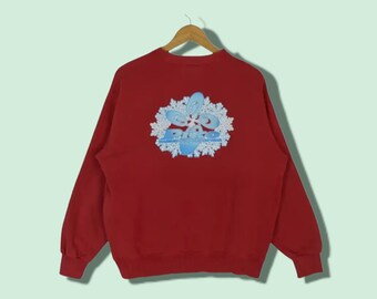 Vintage 2000's PIKO Hawaiian Longboard Surf Aloha Sweatshirt Piko Suftboard Jumper Pullover Streetwear Crewneck Red Size Medium