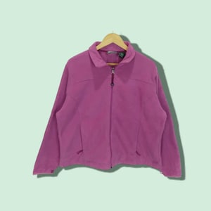 Vintage 90&#39;s L.L. BEAN Outdoor Hiking Sherpa Fleece Jacket LL Bean Fleece Jacket Outdoor Hiking Jacket Winter Warm Jacket Pink Women Size XL