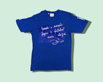 Camiseta de fútbol vintage ADIDAS Kirin Zico con mensaje de Japón, 2004, Copa del Mundo, Zico Pelé, azul, talla pequeña