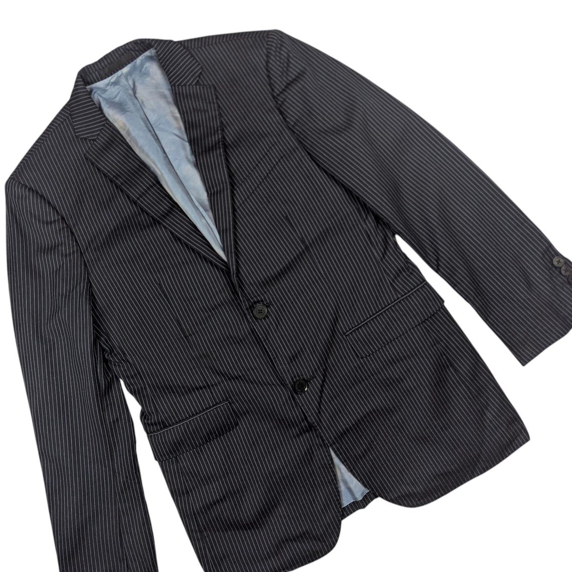 Vintage 2000's BURBERRY Blazer Smart Formal Coat Tasmanian Wool Smart Casual Blue Size 38R Small, Foto 3 von 5