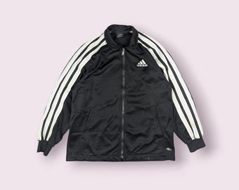 Vintage 2000's ADIDAS Tracksuit Sportswear Training Jacket Adidas Trefoil Tracktop Black Size Large