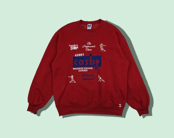 Vintage 90's GERRY COSBY Nba Mlb Nhl Nfl Jumper Gerry Cosby Sweatshirt Russell Athletic Pullover Russell Crewneck Red Size Large