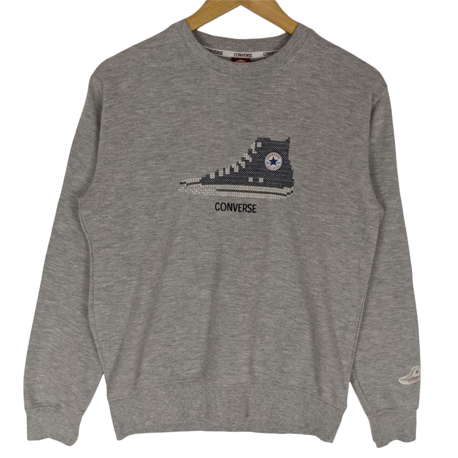 【archive】90s Converse Stadium-jumper Rare Vintage CONVERSE Spell Out Color Block Striped Full Zip