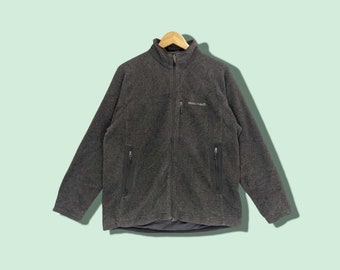 Vintage 2000&#39;s MONTBELL Streetwear Fluffy Fleece Jacket MONTBELL Sherpa Jacket MONTBELL Hiking Outdoor Jacket Everest Nepal Grey Size Large