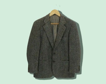 1980s Harris Tweed ウールツイードヘリンボーン　ジャケット 80s カナダ製 Harris Tweed ヘリンボーン ハリスツイード テーラード L