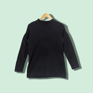 Vintage 90&#39;s COMME DES GARCONS Tricot Plain Sweatshirt Cdg Jumper Comme Des Garcons Pullover Cdg Sweater Black Women Size Medium
