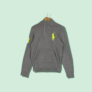 Vintage 90&#39;s POLO Ralph Lauren Hoodie Ralph Lauren Jumper Polo RL Pullover Polo RL Hoodie Vintage Polo Ralph Lauren Sweater Grey Size Small