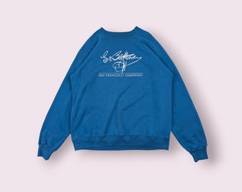 Vintage 90's SAN FRANCISCO SYMPHONY Jumper Vintage Hanes Sweatshirt Vintage Rock Music Pullover Hanes Sweater Blue Size Large