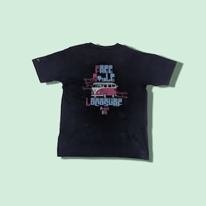 Vintage Japan PEAKABOO Surf Graphic T-Shirt Peakaboo Tee Surfboard Surfwear Tee Vintage Surf T-Shirt Navy Size Large