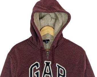 Vintage 2000's GAP Big Spell Out Logo Winter Warm Zipper Hoodie