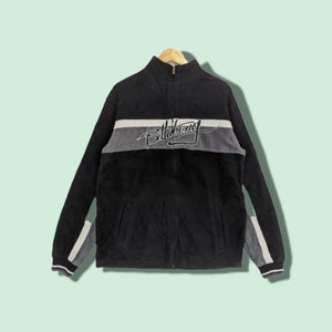 Vintage 2000er BILLABONG Big Spell Out Flauschige Sherpa Jacke Billabong Fleecejacke Streetwear Vintage Sherpa Jacke Schwarz Größe Large