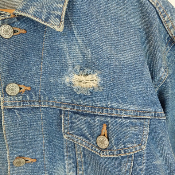 Vintage 80's HOUSTON Denim Jeans Punk Jacket Vint… - image 3
