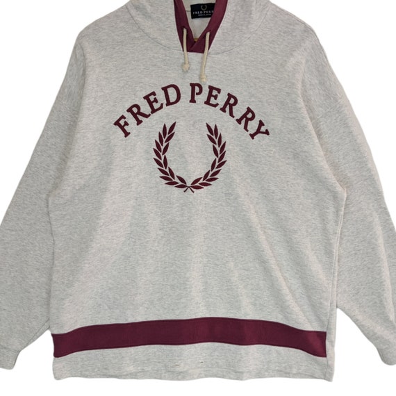Vintage 90's FRED PERRY Big Logo Spell Out Hoodie Fred Perry