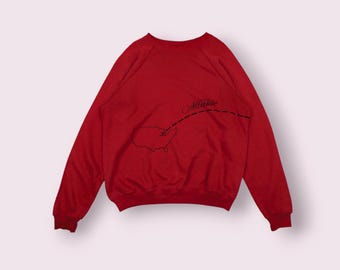 Vintage 80's GENERAL MOTOR Cadillac Allanté Vintage Sweatshirt Vintage General Motor Crewneck Hanes Pullover Jumper Red Size XL