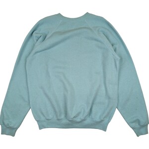 Puede incluir: Una sudadera de color azul claro con cuello redondo y mangas largas.