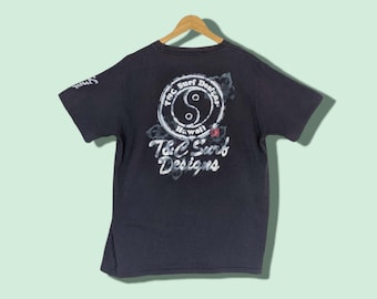 Vintage 90's T&C Surf Designs Yin Yang Surfing Mustard T Shirt