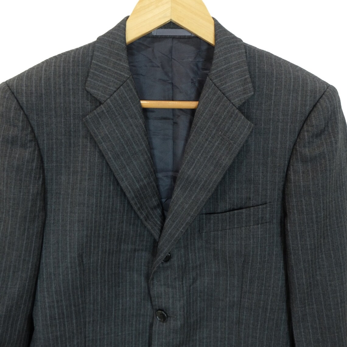 Vintage 2000's CHRISTIAN AUJARD Blazer Formal Coat Famous Designer Wool Coat Dark Grey Size Small, Foto 3 von 5