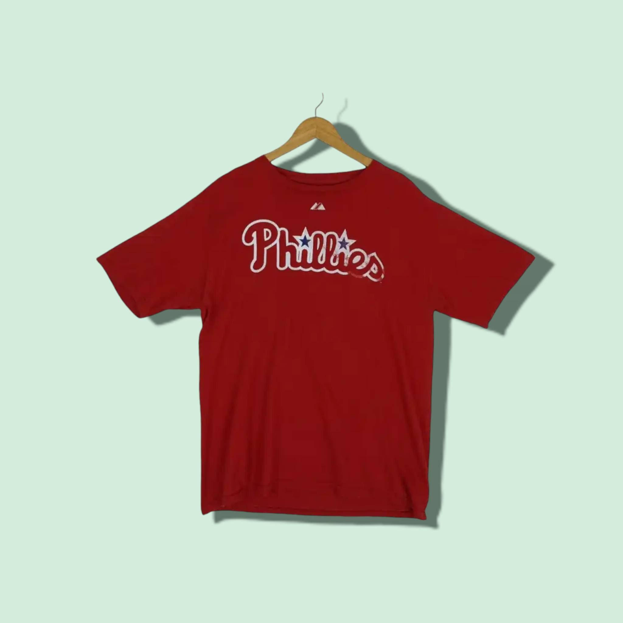 Men's JAYSON WERTH Philadelphia Phillies Red Majestic Jersey-Style TShirt -  XL
