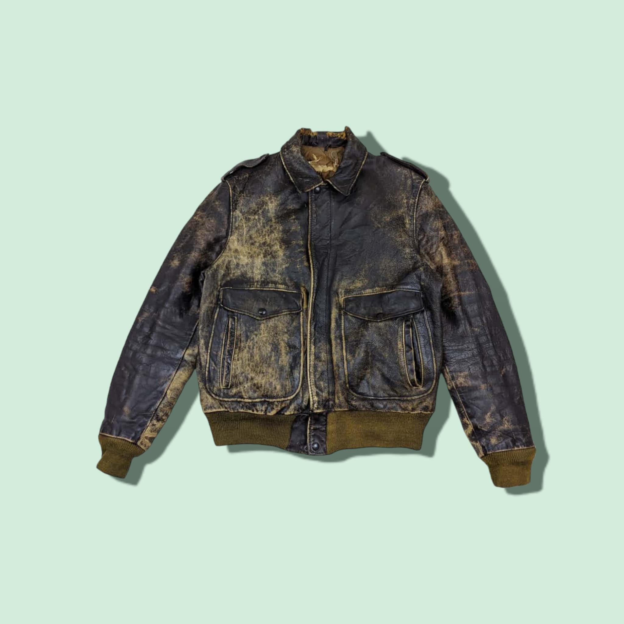Vintage 30's DISTRESSED Leather Jacket Talon Zipper Vintage Vintage 30's DISTRESSED Leather Jacket Talon Zipper Vintage