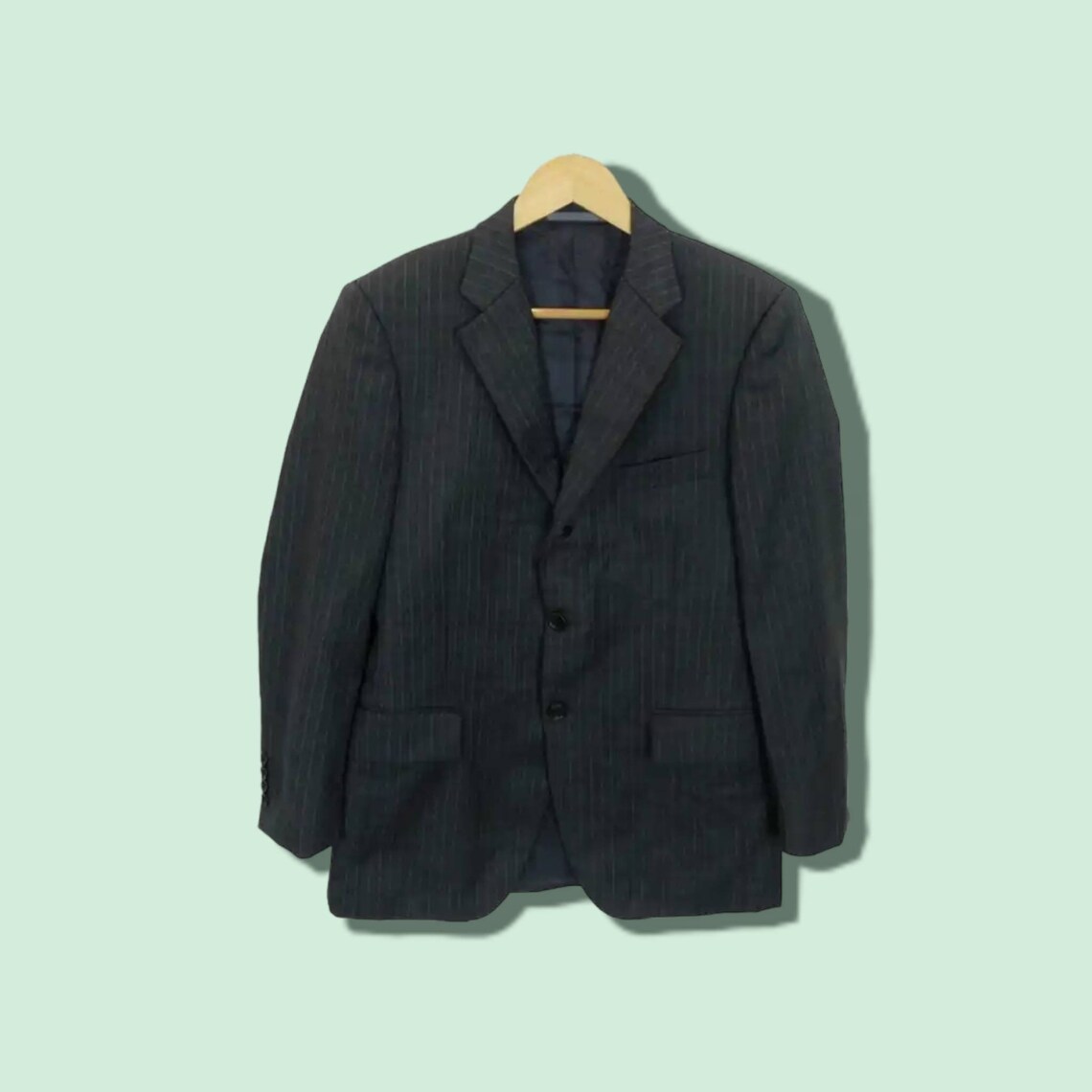 Vintage 2000's CHRISTIAN AUJARD Blazer Formal Coat Famous Designer Wool Coat Dark Grey Size Small, Foto 1 von 5