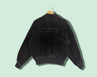 Vintage 2000&#39;s Japan BIGI Jacket Motorcycle Jacket Bomber Style Jacket Made In Japan Wool Jacket Black Size Large