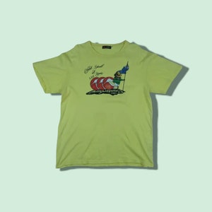 Vintage CANTERBURY Of New Zealand Rugby T-Shirt Canterbury Tee New Zealand All Black T-Shirt Rugby Jersey Yellow Size Large