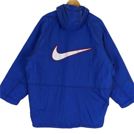 Vintage 90's NIKE Swoosh Big Logo Raincoat Parka Jacket Hoodie Nike Longline  Jacket Nike Longline Padded Hoodie Long Parka Blue Size Medium -  Canada