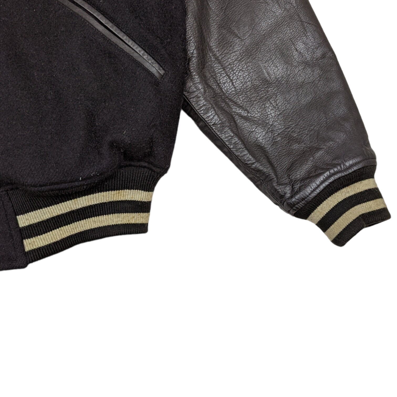 Vintage 00 s Japan Common Sense JUST BIGI Letterman Varsity Leather Jacket Vintage Letterman Jacket Vintage Varsity Jacket Black Size Medium Etsy Canada
