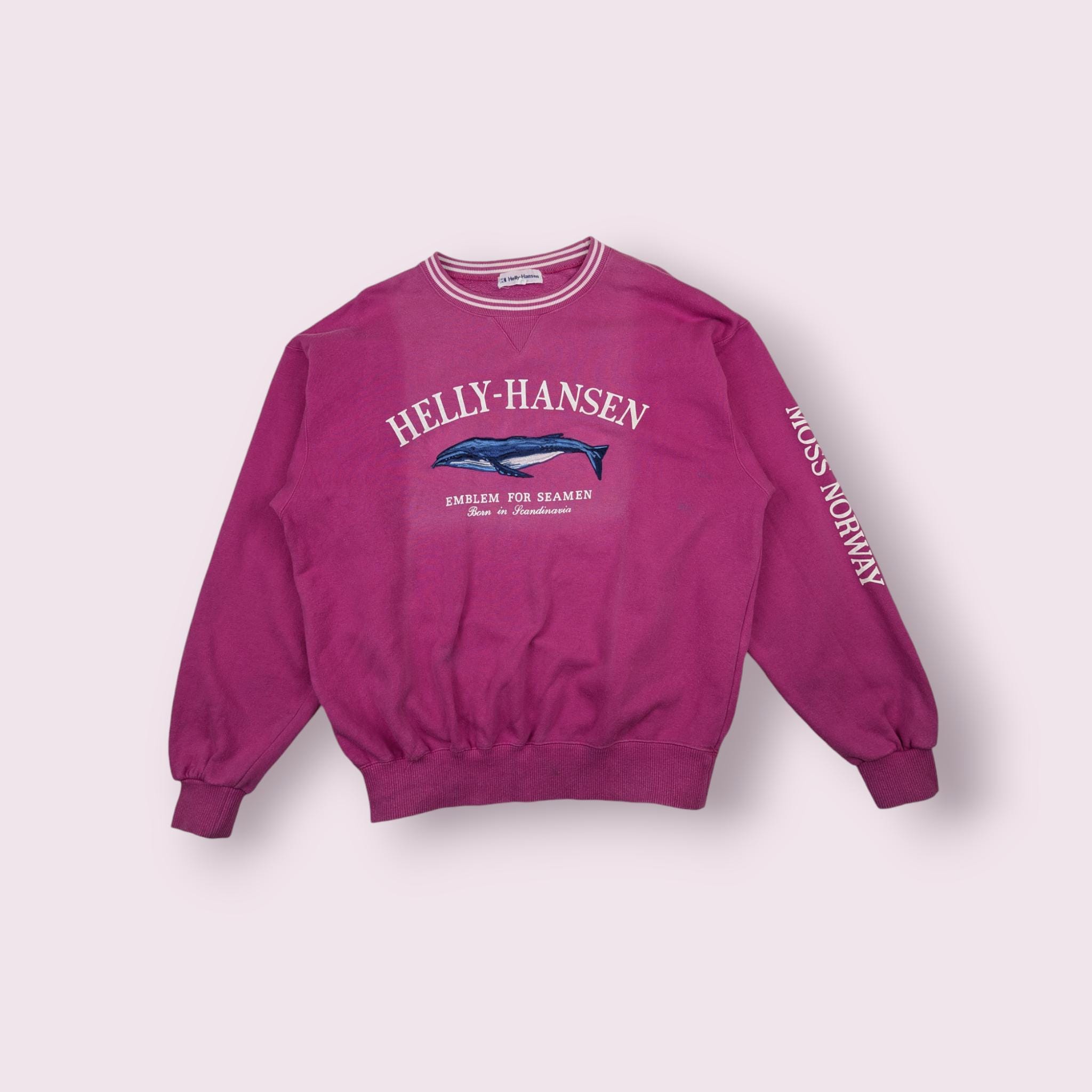 Vintage 90's HELLY HANSEN Fishing Outdoor Hiking Moss Norway Jumper Vintage Helly Hansen Sweatshirt Helly Hansen Pullover Pink Size Large