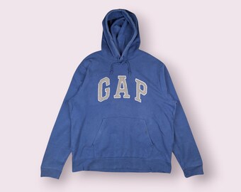 Vibtage Y2K GAP Big Logo Spell Out Hoodie Gap Pullover Jumper Imperial Blue Size XL