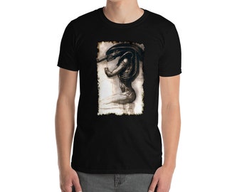 Alien Giger sketch Creepy sci fi art lover Short-Sleeve Unisex T-Shirt