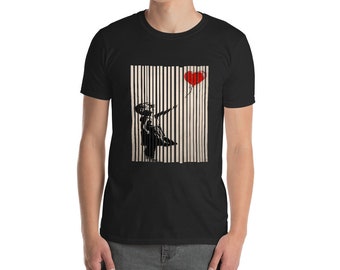 Shredded Girl with Balloon contemporary street art lover gift Short-Sleeve Unisex T-Shirt