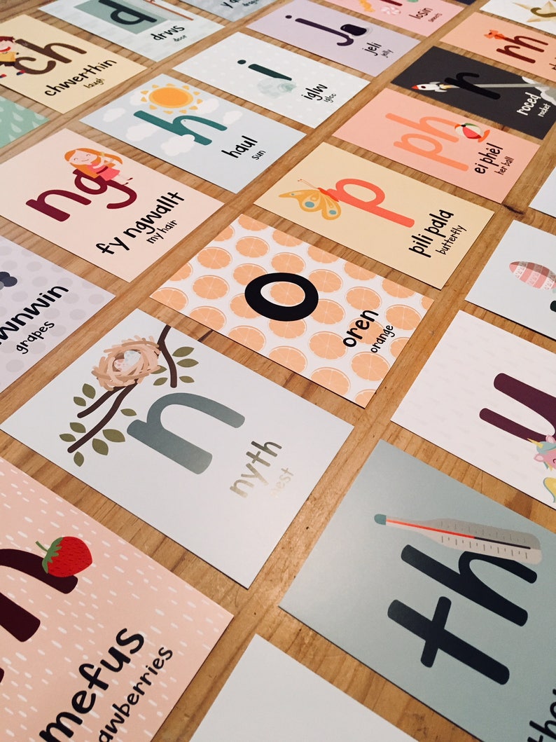 Digital Welsh Alphabet Numbers and Colours Flash Cards // Etsy UK