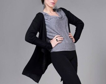 Cardigan, Women cardigan, Open front cardigan, Black cardigan,  Knit cardigan, Womens cardigan, Knitted cardigan, Oversize cardigan