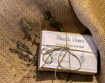 Superfatted soap with Wild Thyme, Cold Saponification, SAF, without essential oil