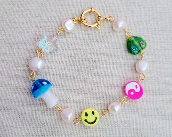 90s Love freshwater pearl beaded bracelet