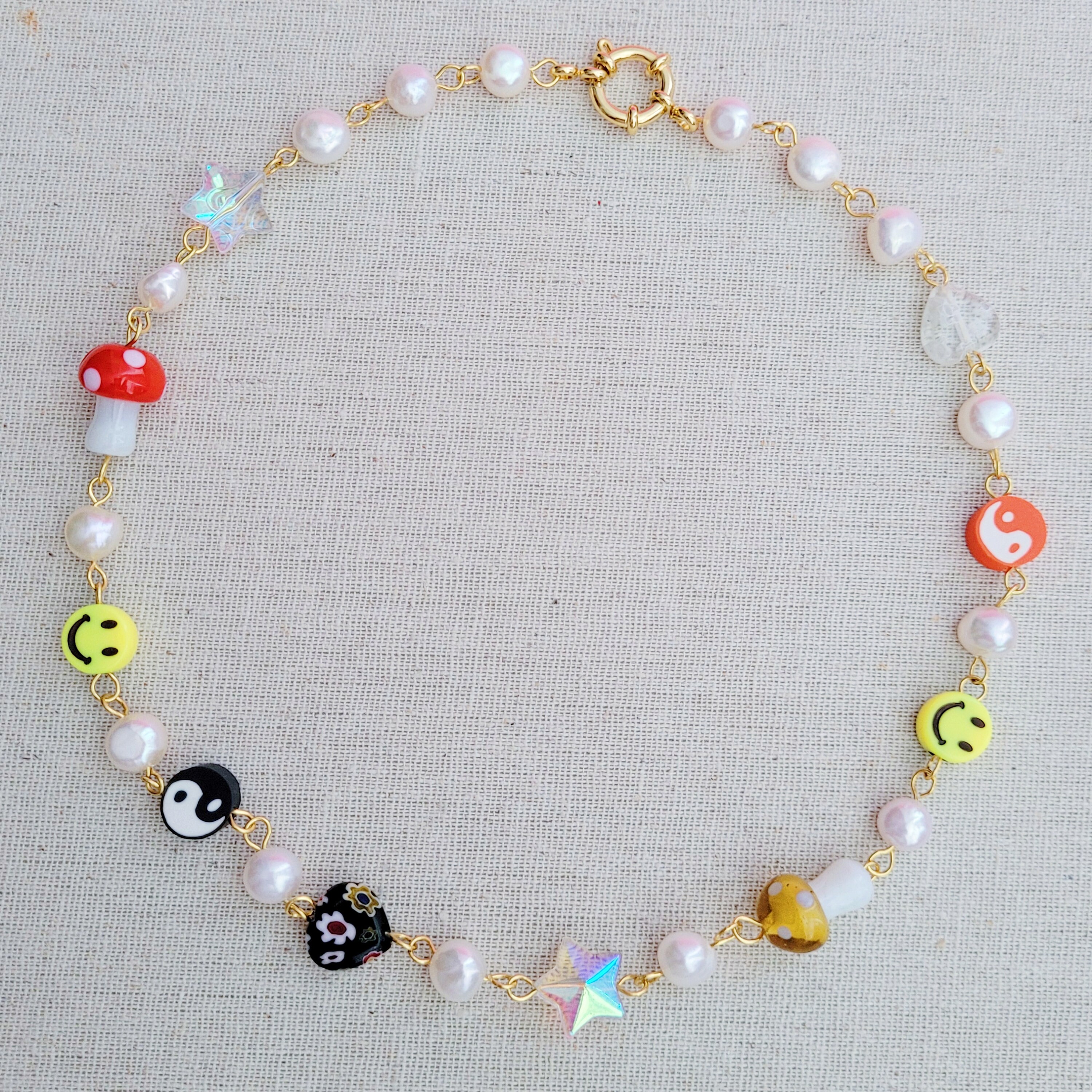 90s Love freshwater pearl beaded necklace