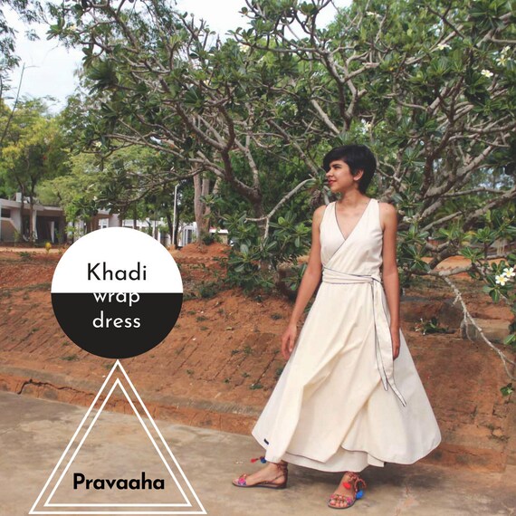 white flowy wrap dress