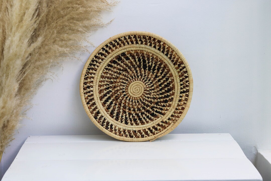 Banana Fiber Basket, Woven Wall Basket, Raffia Basket, African Wall