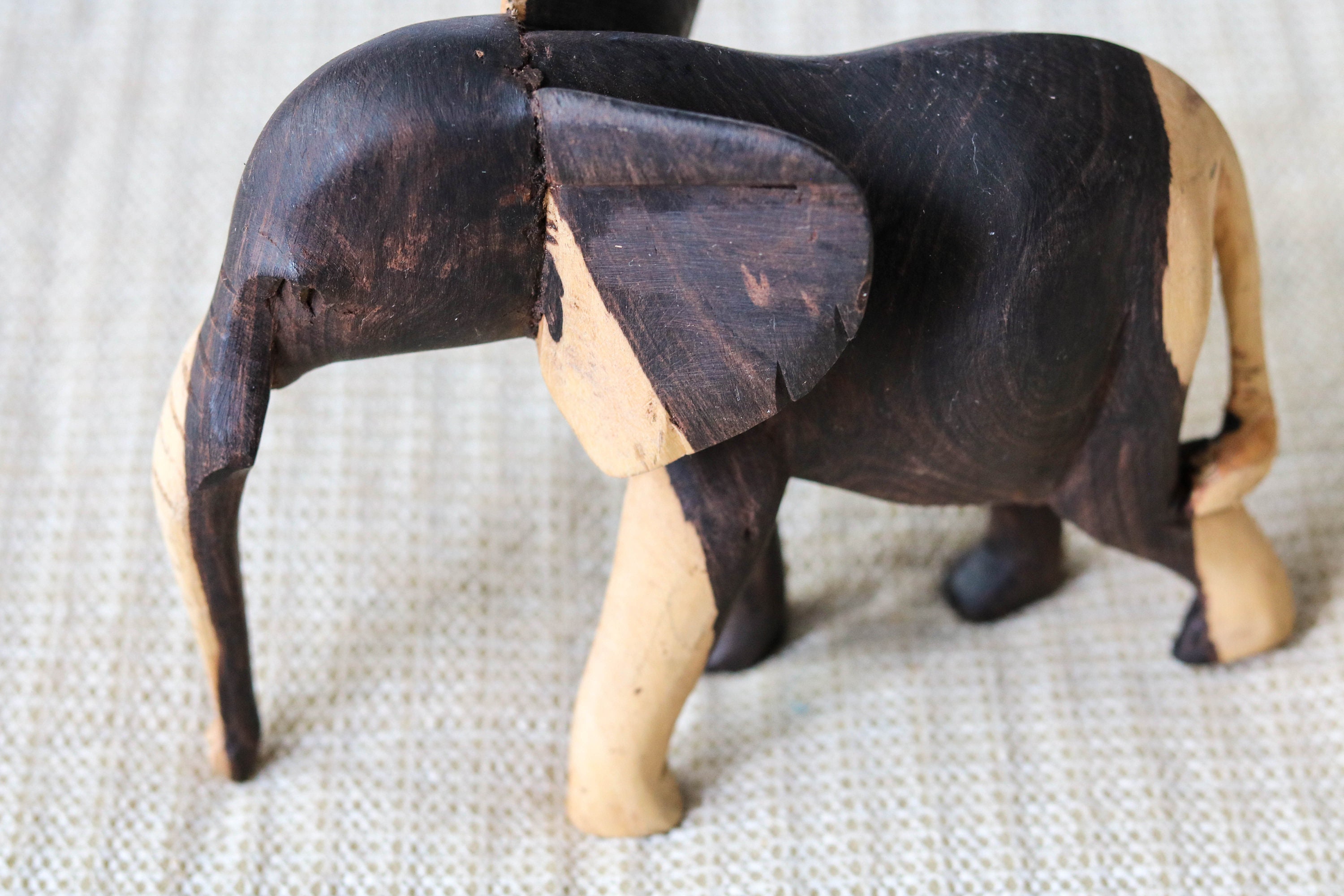 Olive Wood Elephant Carving, Hand Carved Wooden Elephant, Home Décor ...