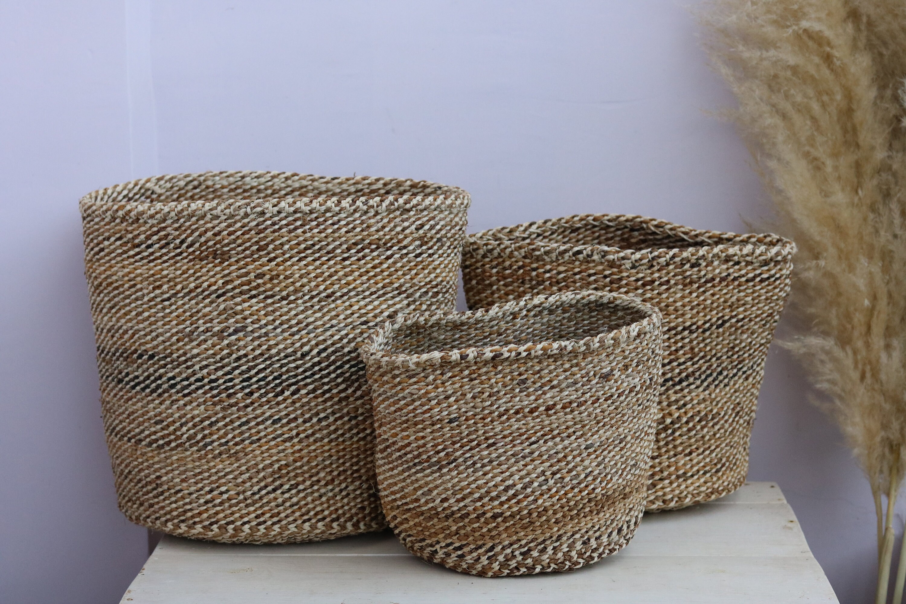 Woven Banana Fiber Basket Sisal Woven Planters African Woven Etsy