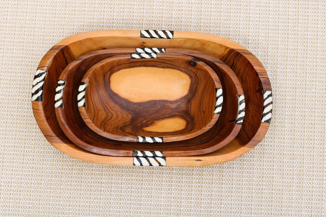 Olive Wood Bowl, Salad Serving Bowl, Handcarved Salad Bowls